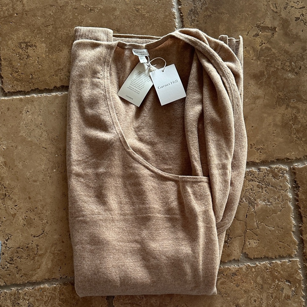 Cashmere Wrap Dress Camel Heather Size M New with Tags